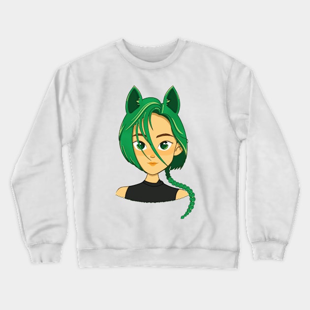 Wolf Girl Free Crewneck Sweatshirt by Didier97